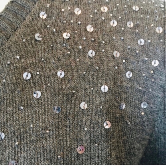 Central Park West Sequined Cardigan Gray Size S - Picture 4 of 8
